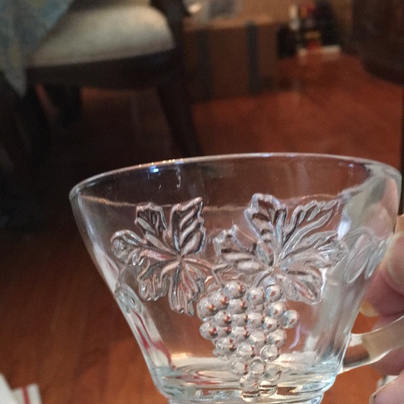 Glass snack trays, set of four with cups - Picture 3 of 3